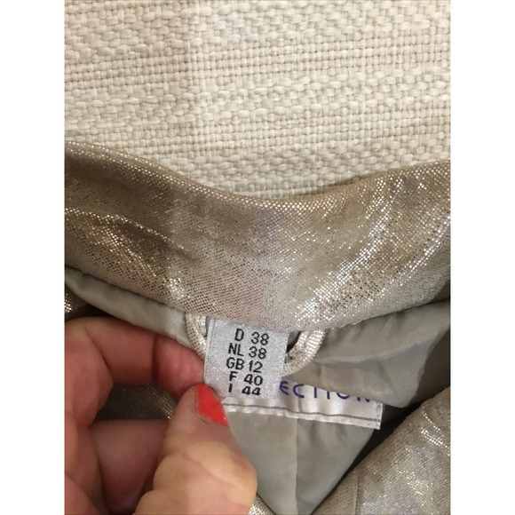 Collection Metallic Silver Leather Women's Small Moto biker jacket rebel rock - Picture 3 of 12